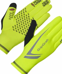 Gripgrab Running Expert Hi-Vis Touchscreen Winter Gloves Yellow Hi-Vis