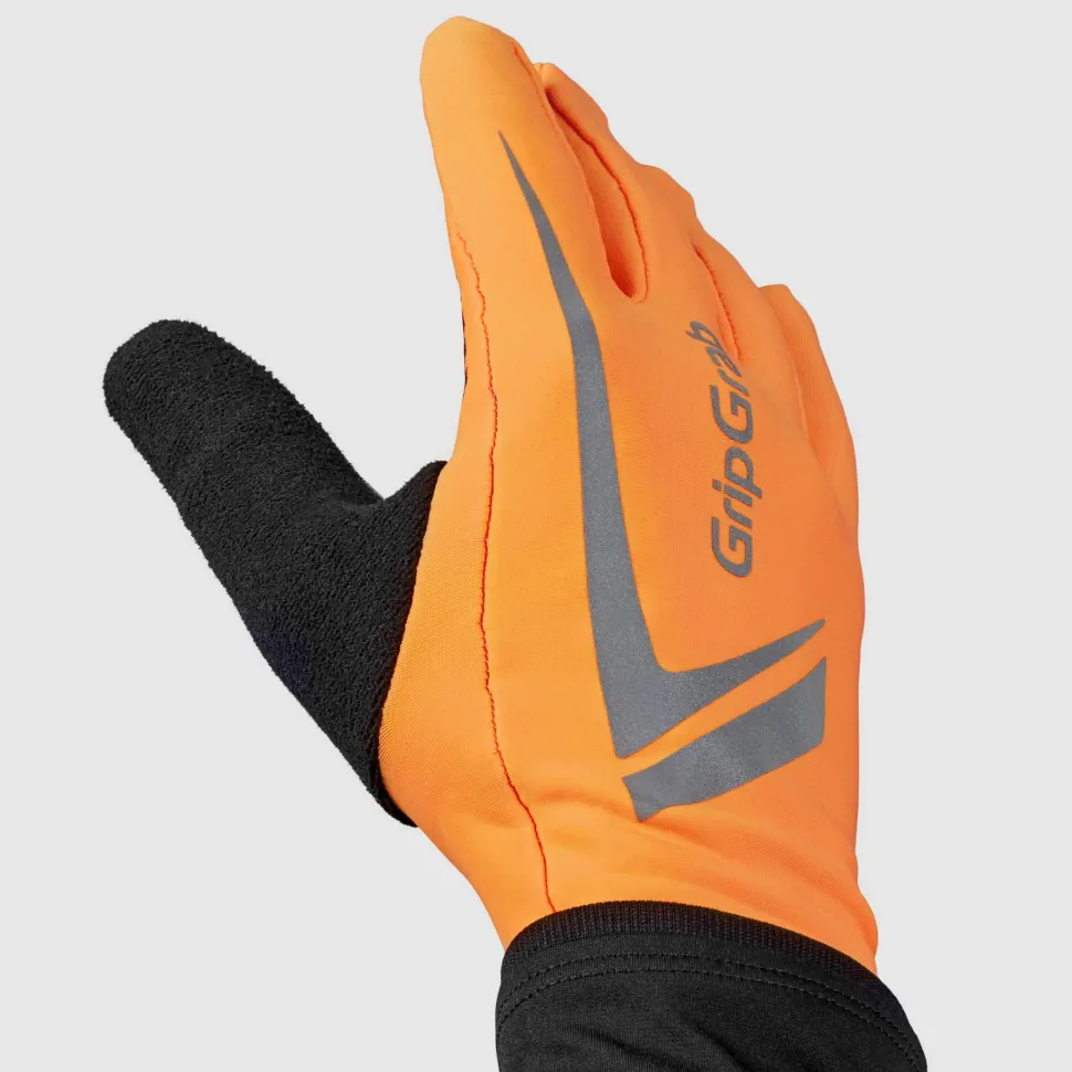 Gripgrab Running Expert Hi-Vis Touchscreen Winter Gloves Orange Hi-Vis