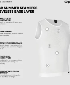 Gripgrab Unisex PACR Ultralight Seamless Sleeveless Base Layer White
