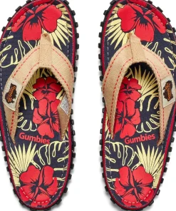 Gumbies Unisex Islander Denim Hibiscus