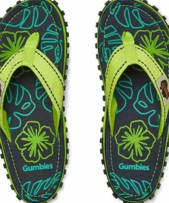 Gumbies Unisex Islander Lime Hibiscus