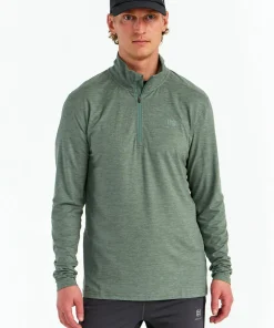 Hellner Men's Nunis Halfzip Long Sleeve Tee Laurel Wreath Melange