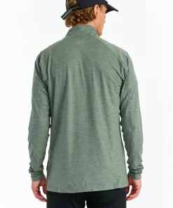 Hellner Men's Nunis Halfzip Long Sleeve Tee Laurel Wreath Melange