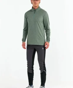 Hellner Men's Nunis Halfzip Long Sleeve Tee Laurel Wreath Melange