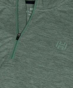 Hellner Men's Nunis Halfzip Long Sleeve Tee Laurel Wreath Melange