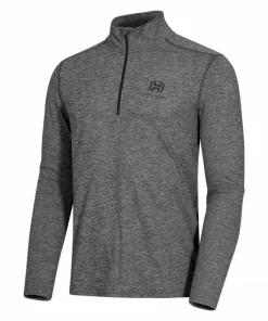Hellner Men's Nunis Halfzip Long Sleeve Tee Black Beauty Melange