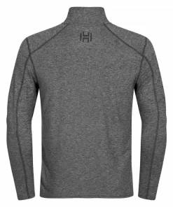 Hellner Men's Nunis Halfzip Long Sleeve Tee Black Beauty Melange