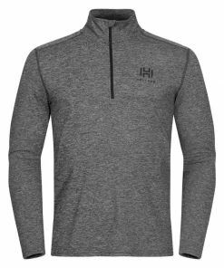 Hellner Men's Nunis Halfzip Long Sleeve Tee Black Beauty Melange