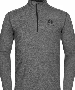 Hellner Men's Nunis Halfzip Long Sleeve Tee Black Beauty Melange