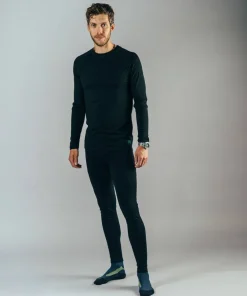 Hellner Men's Wool Warm Base Layer Long Sleeve Black Beauty