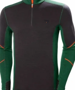 Helly Hansen Workwear Men's Halfzip Shirt Lifa Merino Green/Ebony