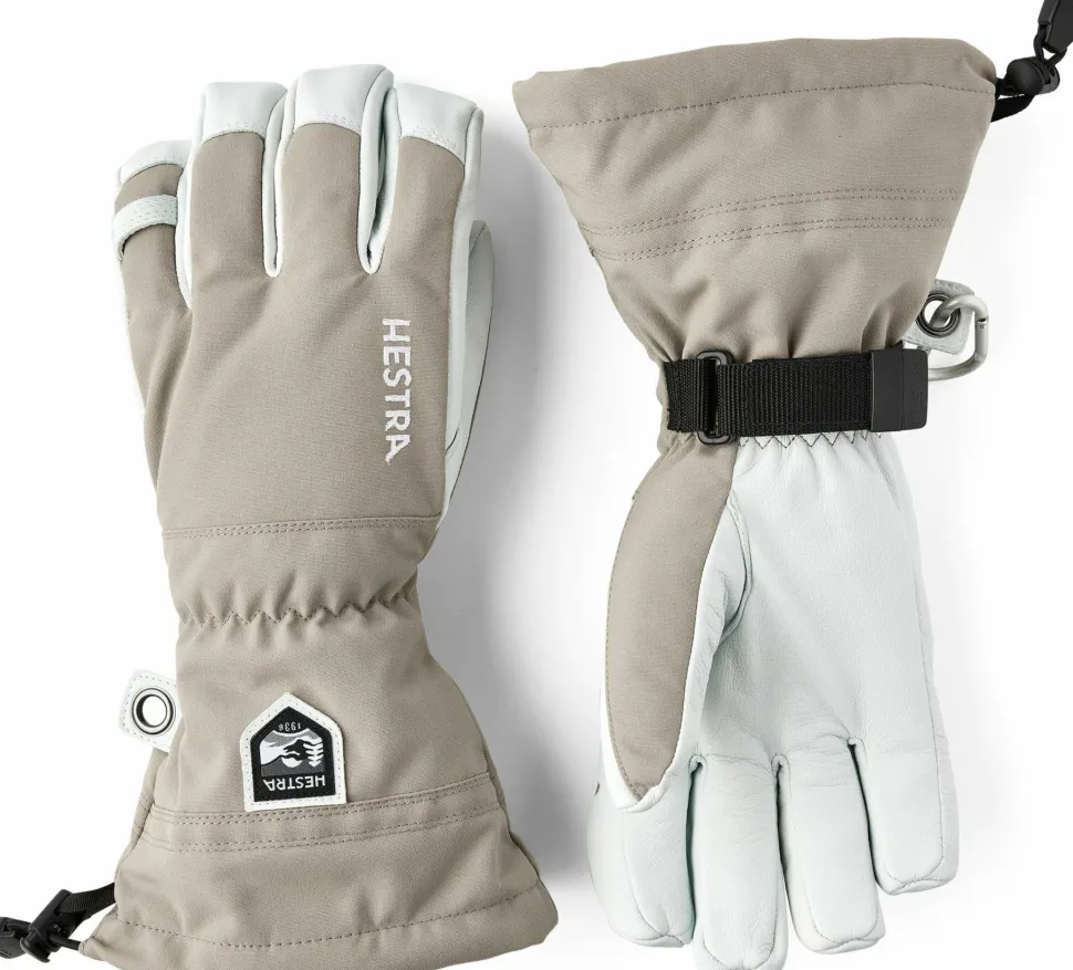 Hestra Army Leather Heli Ski 5-finger Khaki