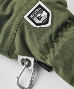 Hestra Army Leather Heli Ski 3-Finger Olive