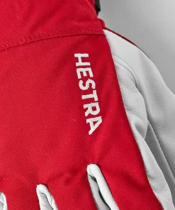 Hestra Army Leather Heli Ski 5-finger Red