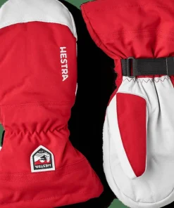 Hestra Army Leather Heli Ski Mitt Red