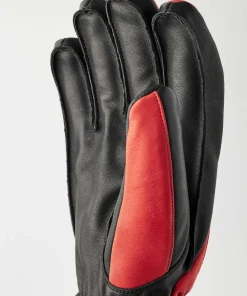 Hestra Army Leather Wool Terry 5-Finger Flame Red