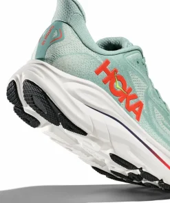 Hoka Men's Clifton 10 Wide Sage/Neon Flame