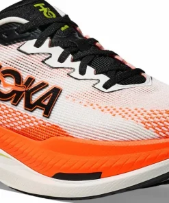 Hoka Men's Mach X 3 White/Neon Tangerine