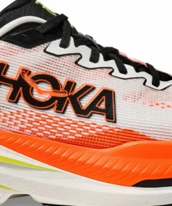 Hoka Men's Mach X 3 White/Neon Tangerine