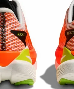 Hoka Men's Mach X 3 White/Neon Tangerine