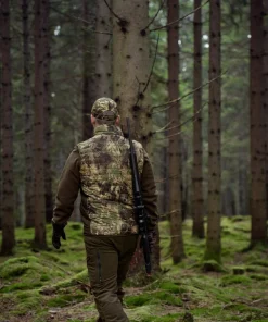 Härkila Men's Deer Stalker Camo Reversible Packable Waistcoat Willow Green/Axis MSP Forest