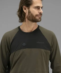 Härkila Men's Heat L/S T-shirt Willow Green/Black