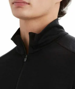 Icebreaker Men's 200 Oasis Long Sleeve Half Zip Black
