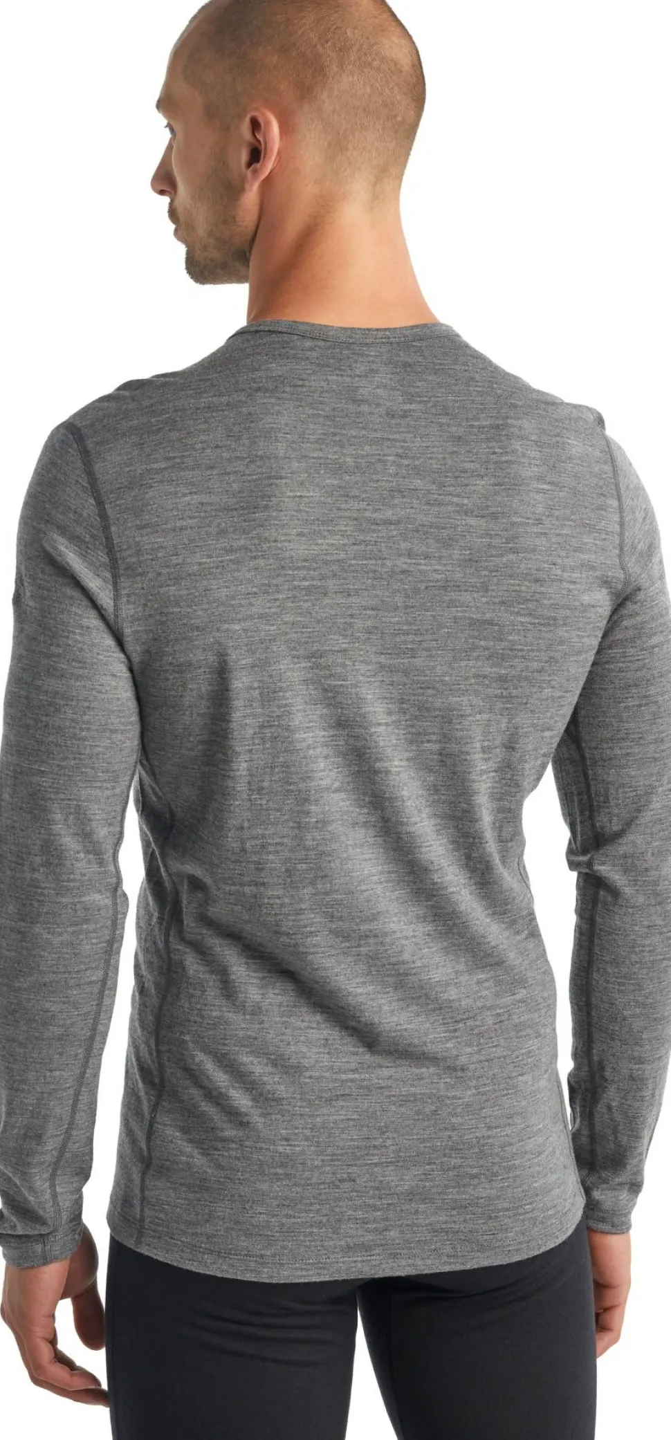 Icebreaker Men's 200 Oasis Long Sleeve Crewe Gritstone Hthr-013