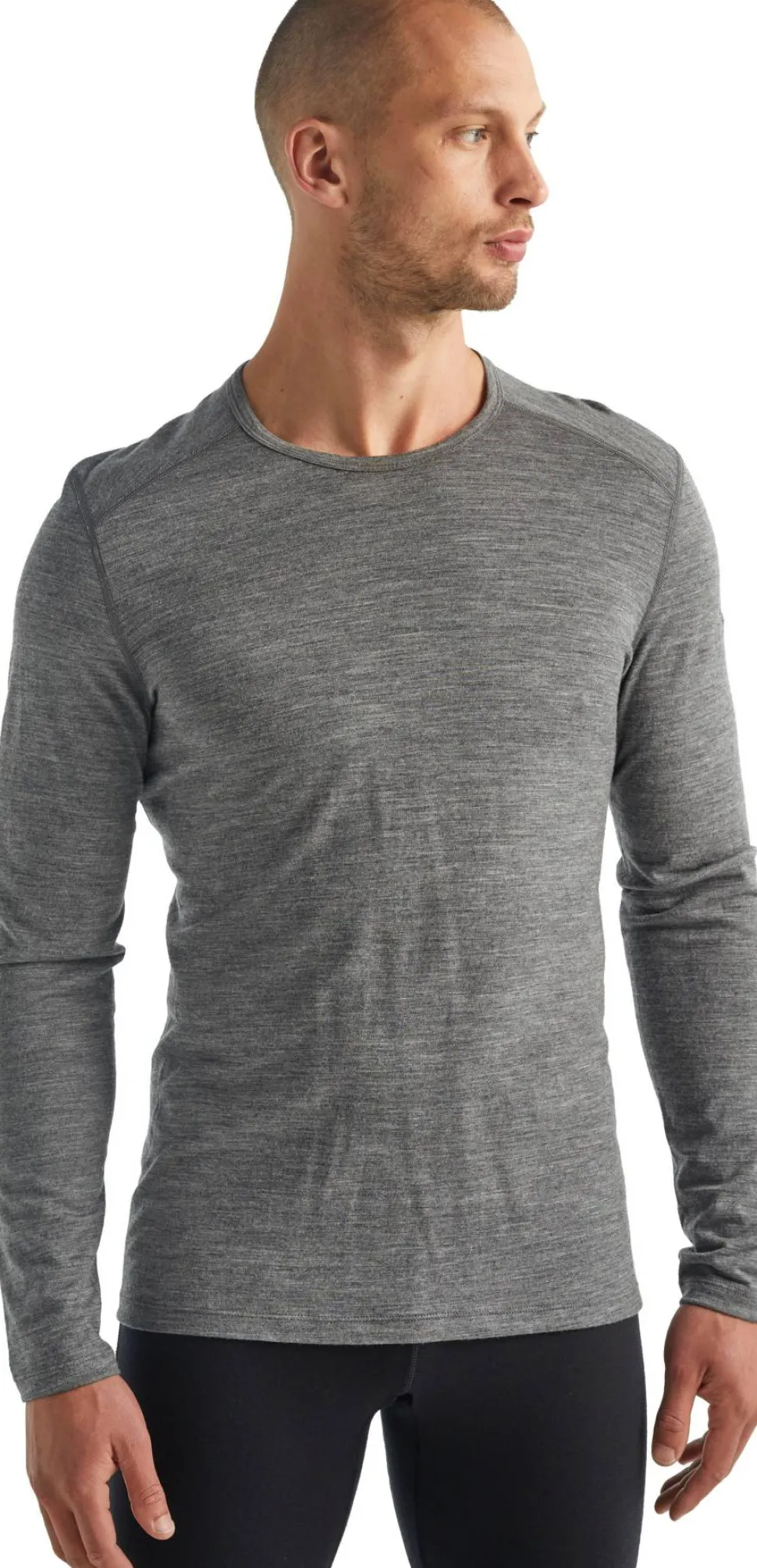Icebreaker Men's 200 Oasis Long Sleeve Crewe Gritstone Hthr-013