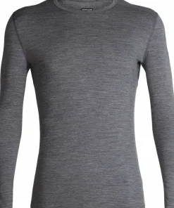 Icebreaker Men's 200 Oasis Long Sleeve Crewe Gritstone Hthr-013