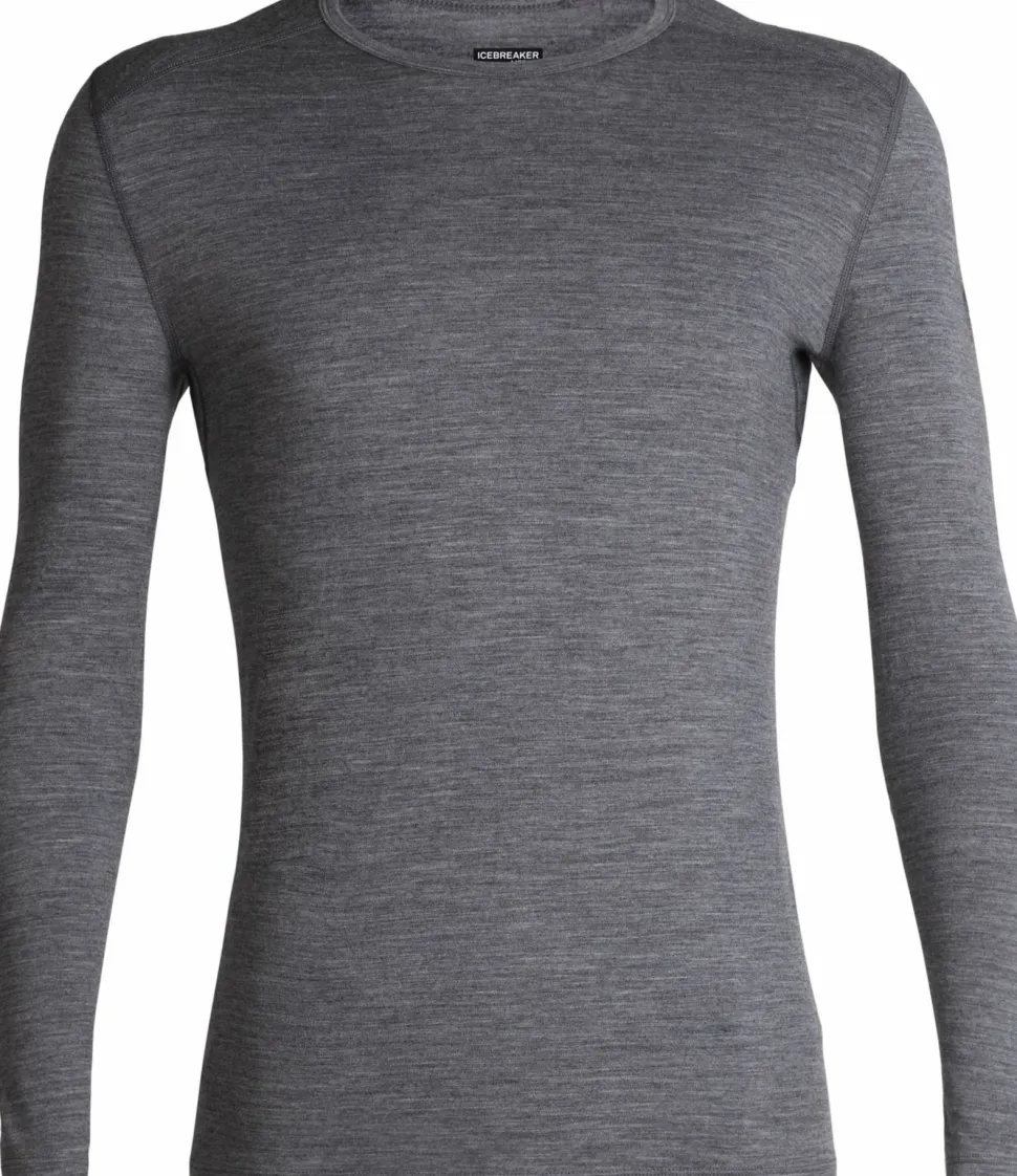 Icebreaker Men's 200 Oasis Long Sleeve Crewe Gritstone Hthr-013