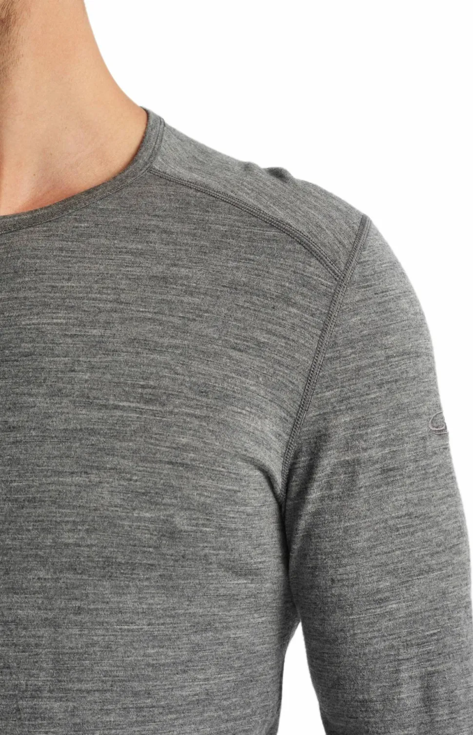 Icebreaker Men's 200 Oasis Long Sleeve Crewe Gritstone Hthr-013
