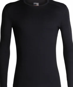 Icebreaker Men's 200 Oasis Long Sleeve Crewe Black