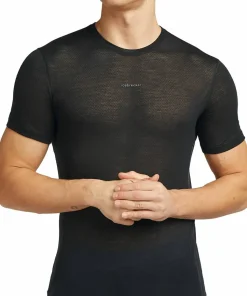 Icebreaker Men's Merino 75 Cool-Lite Featherlight Shortsleeve Crewe Black
