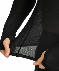 Icebreaker Men's Merino 75 Cool-Lite Featherlight Longleeve Crewe Black