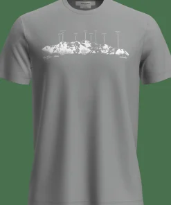 Icebreaker Men's Merino 150 Tech Lite Ss Tee The Peaks Proto Grey