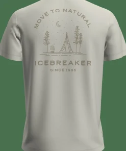 Icebreaker Men's Merino 150 Tech Lite Peaceful Pass T-shirt Ecru Hthr