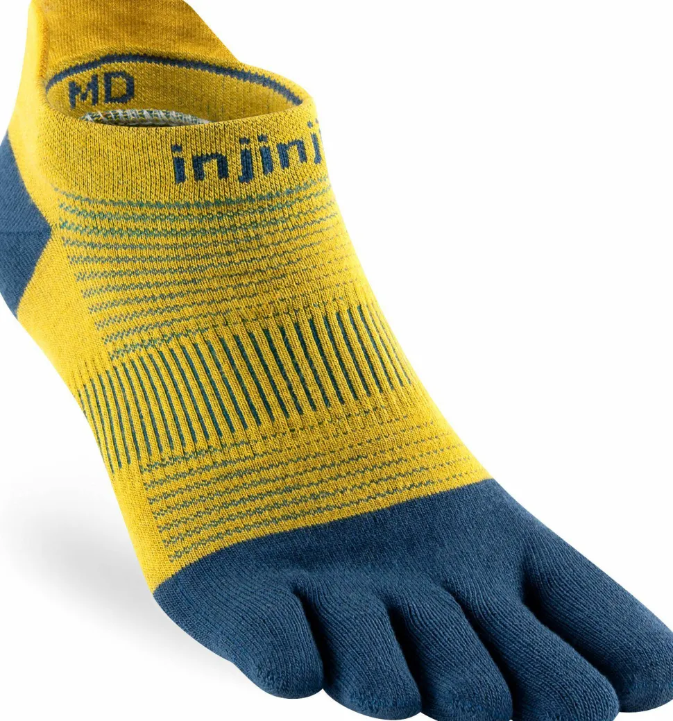 Injinji Men's Run Lightweight No-Show Royal Yellow