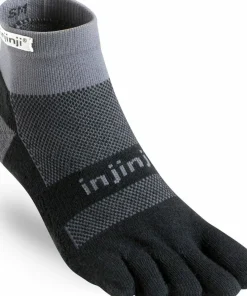 Injinji Men's Run Midweight Mini-Crew Black Gray