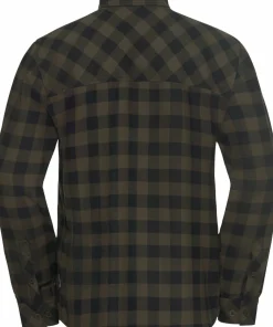 Jack Wolfskin Men's Lite Flannel Shirt Check Obsidian Moss