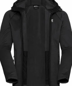 Jack Wolfskin Men's Peak District Hooded Full Zip Black