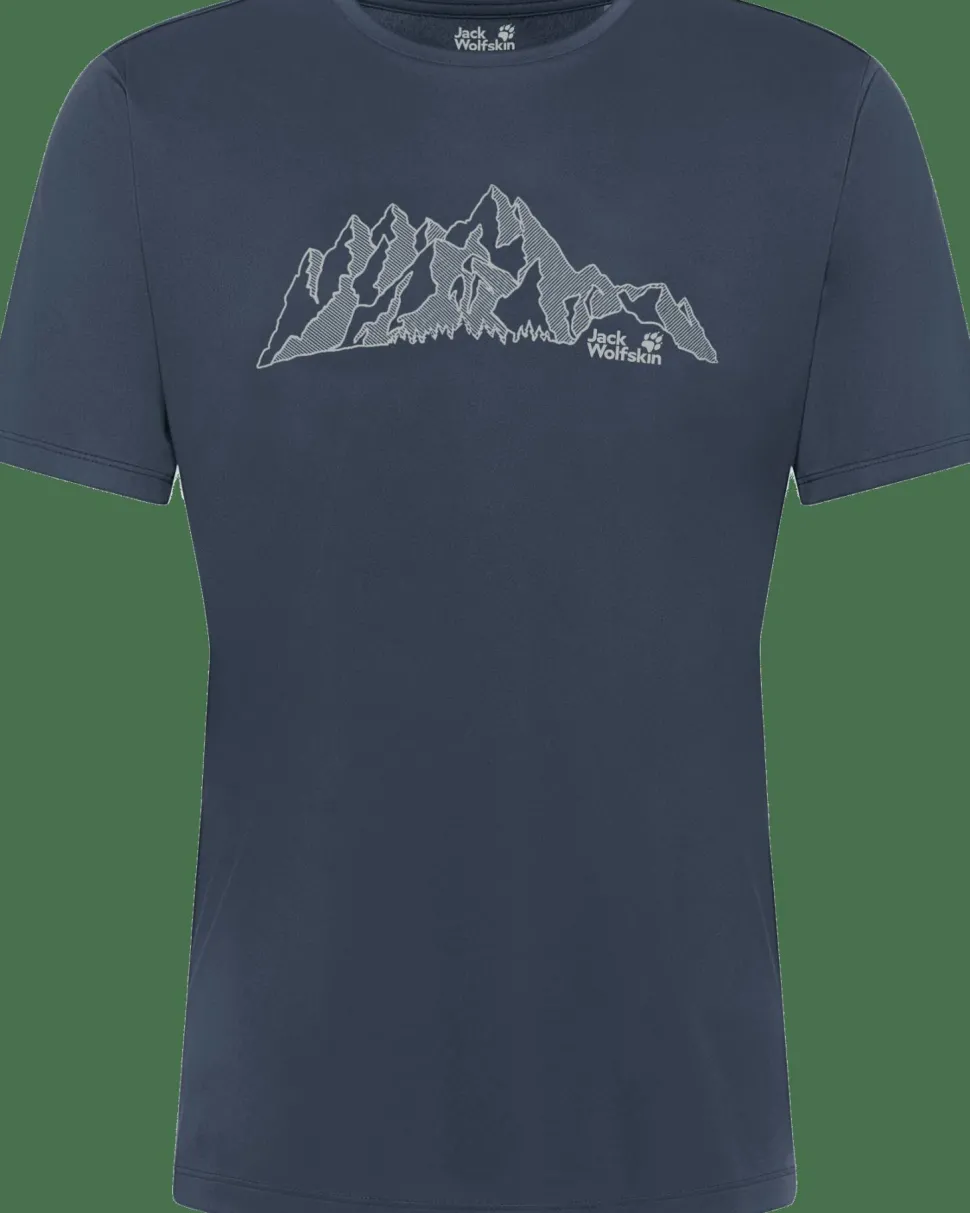 Jack Wolfskin Men's Peak Graphic T New Mountain Midnight Sky