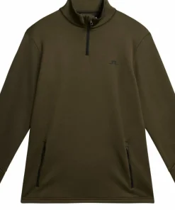 J.Lindeberg Men's Aerial 1/4 Zip Midlayer Forest Green