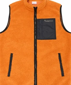 Knowledge Cotton Apparel Men's Teddy Fleece Vest Desert Sun