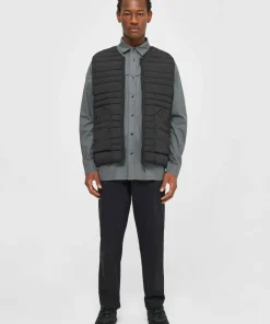 Knowledge Cotton Apparel Men's Go Anywear™ Quilted Padded Zip Vest Black Jet