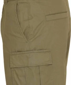 Knowledge Cotton Apparel Men's Fig Loose Cargo Poplin Shorts Burned Olive