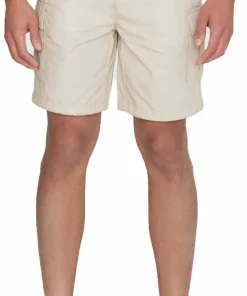 Knowledge Cotton Apparel Men's Fig Loose Cargo Poplin Shorts Light Feather Gray