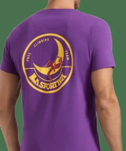 La Sportiva Men's Climbing On The Moon T-Shirt Viola/Giallo