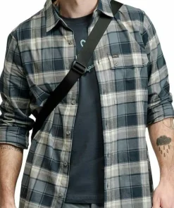 Lundhags Men's Järpen Plaid Flannel Shirt Dark Sky Blue
