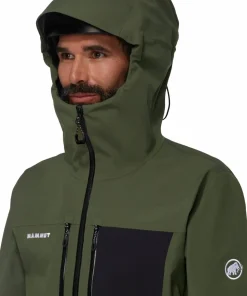 Mammut Men's Stoney Hardshell Hooded Jacket Dark Marsh-black